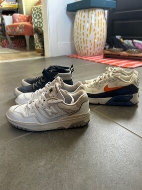 New Balance Off-White Leather Sneakers